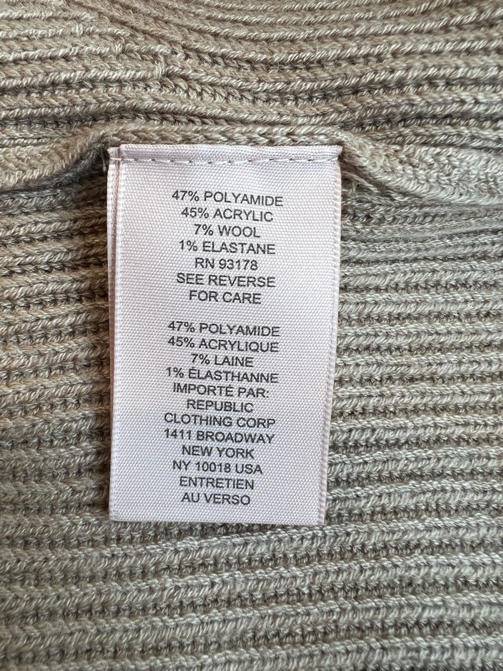 Philosophy Long Sleeve V-Neck Sweater New XL Taupe Light Brown - Picture 11 of 12